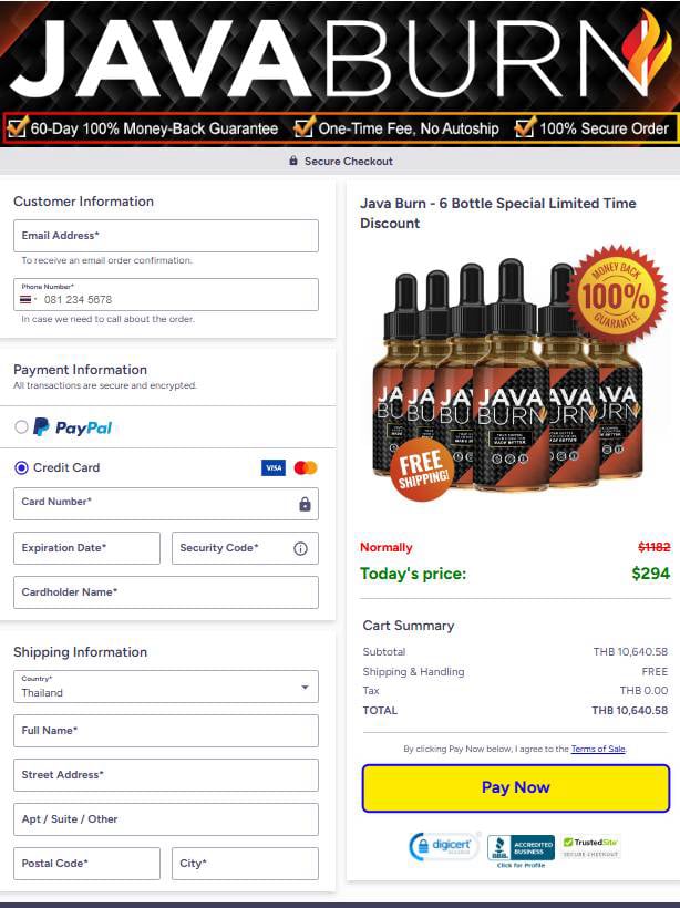 Java Burn - Secure payment